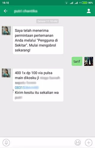 Michat, aplikasi prostitusi online yang digunakan Vita