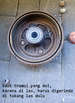 Solusi baut tromol roda dol atau slip