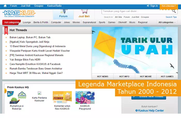 Forum Jual Beli  Kaskus tahun 2000 an yang jadi legenda