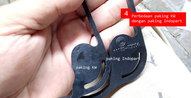 Perbedaan paking original dengan aspal Suzuki