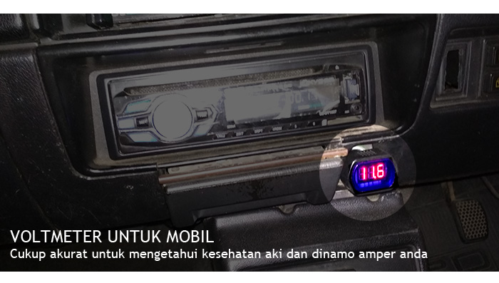 Jual voltmeter untuk mobil colokan rokok lighter