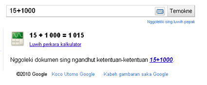 Menghitung menggunakan kalkulator GOOGLE