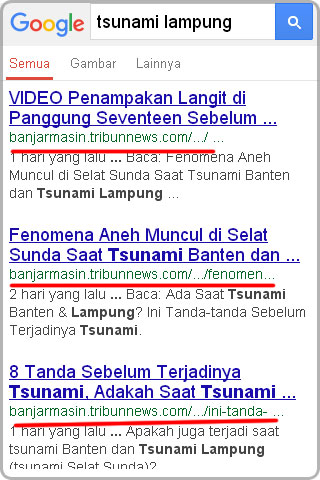 Analisa SEO untuk keyword tsunami lampung