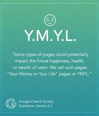 Google Your Money Your Life. Alogaritma website review