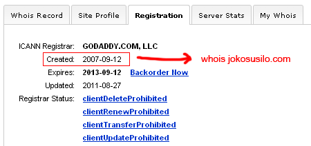 Data WHOIS JokoSusilo.com Whois Joko Susilo